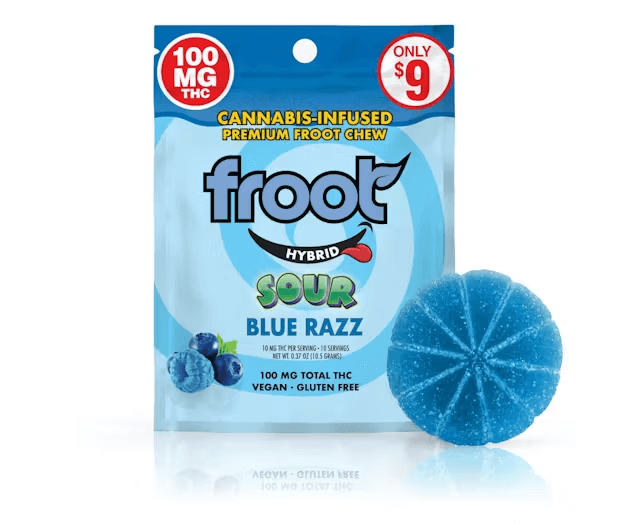 Sour Blue Razz 100mg Gummy logo